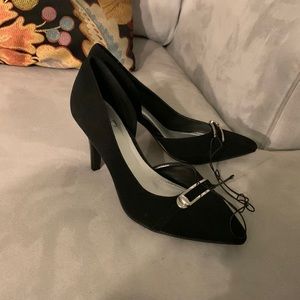 Black heels with silver